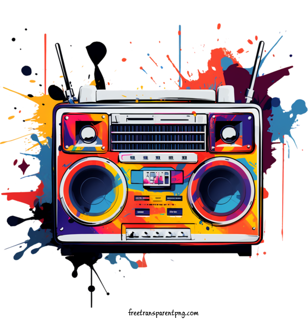 Free Radio Day National Radio Day Boombox Colorful For National Radio Day Clipart Transparent Background