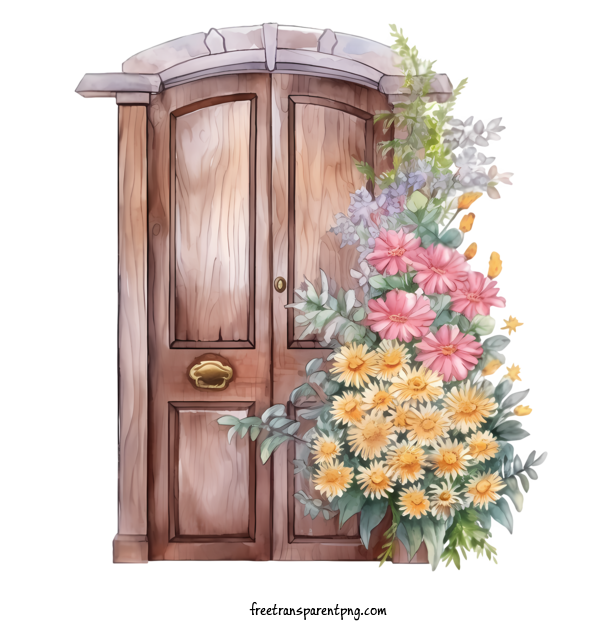 Free Wooden Floral Door Wooden Floral Door Flower Door For Wooden Floral Door Clipart Transparent Background