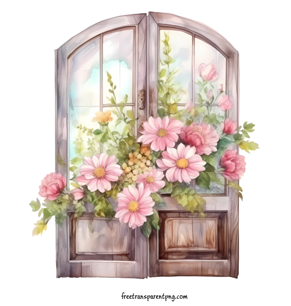 Free Wooden Floral Door Wooden Floral Door Window Flowers For Wooden Floral Door Clipart Transparent Background
