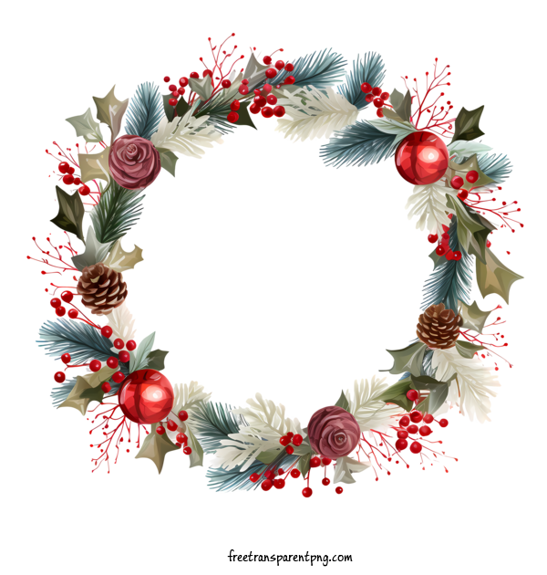 Free Christmas Christmas Frame Christmas Wreath Holly For Christmas Frame Clipart Transparent Background