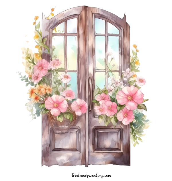 Free Wooden Floral Door Wooden Floral Door Garden Door For Wooden Floral Door Clipart Transparent Background