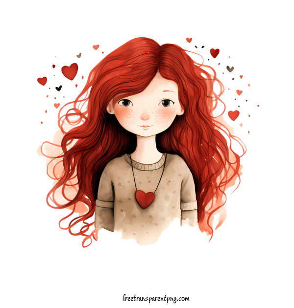 Free Red Hair Love Your Red Hair Day Woman Red Hair For Love Your Red Hair Day Clipart Transparent Background