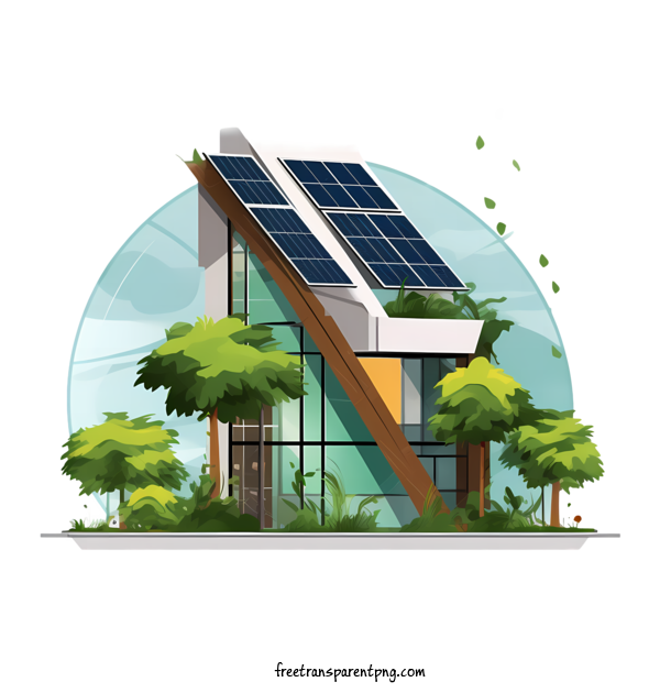 Free Eco House Eco House Solar Panel Eco House For Eco House Clipart Transparent Background