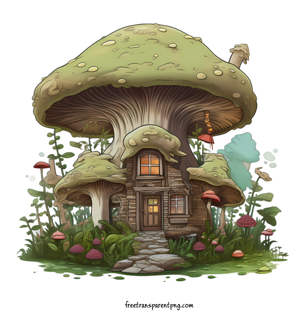 Free Mushroom House Mushroom House Mushroom House Cottage For Mushroom House Clipart Transparent Background