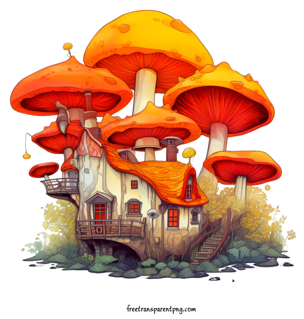 Free Mushroom House Mushroom House Mushroom Gingerbread House For Mushroom House Clipart Transparent Background