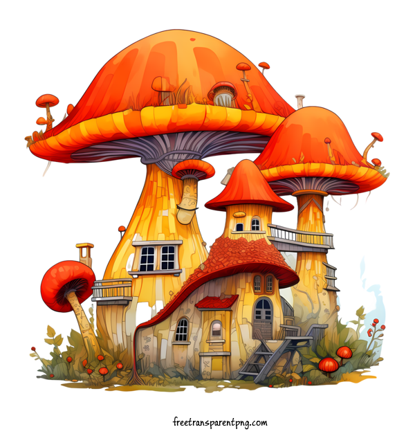 Free Mushroom House Mushroom House Mushroom House Whimsical For Mushroom House Clipart Transparent Background