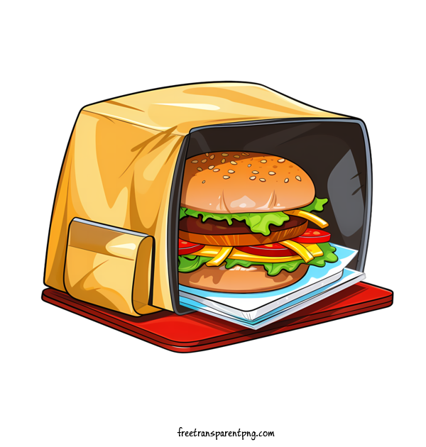 Free Food Delivery Bag Food Delivery Bag Hamburger Sandwich For Food Delivery Bag Clipart Transparent Background