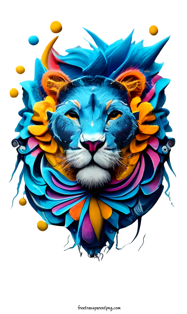 Free Lion Blue 3d Lion Lion Wildlife For Blue 3d Lion Clipart Transparent Background