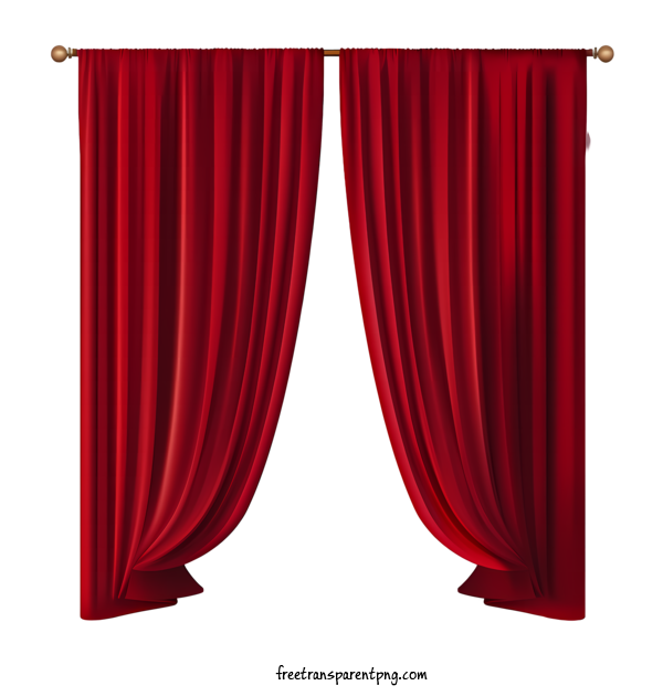 Free Curtain Red Curtain Window Curtains For Red Curtain Clipart Transparent Background