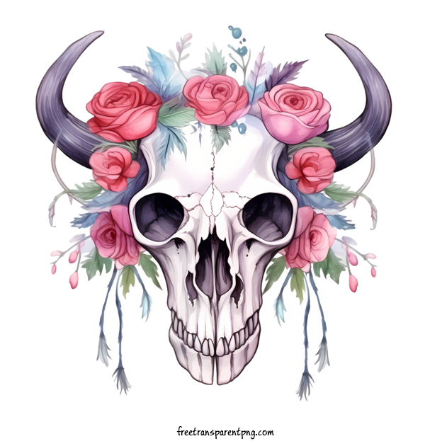 Free Deer Skull Deer Skull Skull Flowers For Deer Skull Clipart Transparent Background