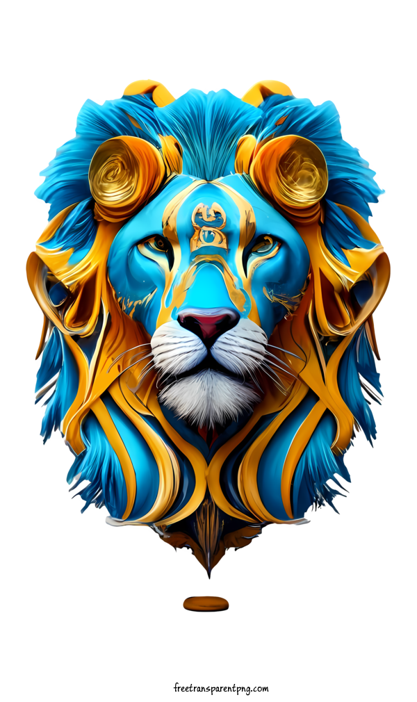 Free Lion Blue 3d Lion Lion Head For Blue 3d Lion Clipart Transparent Background