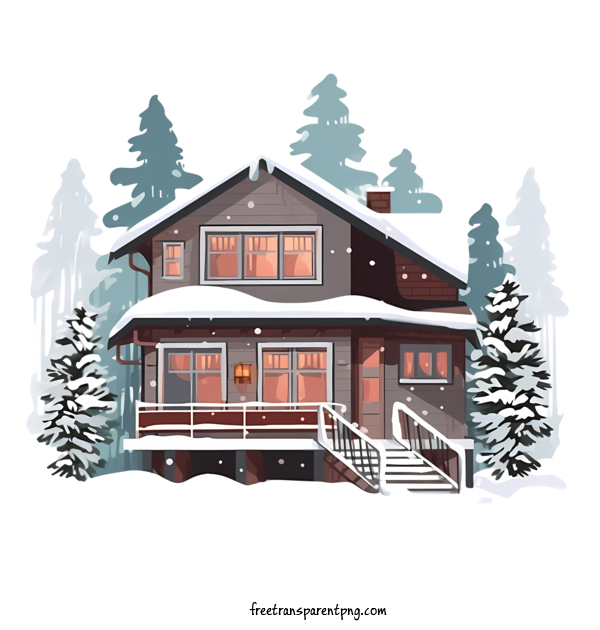 Free Winter House Winter House House Snowy For Winter House Clipart Transparent Background