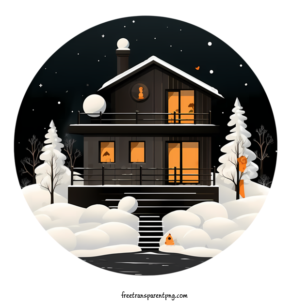 Free Winter House Winter House House Snow For Winter House Clipart Transparent Background