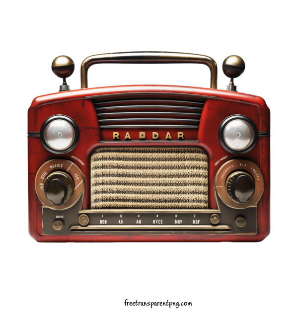 Free Radio Day National Radio Day Red Vintage For National Radio Day Clipart Transparent Background