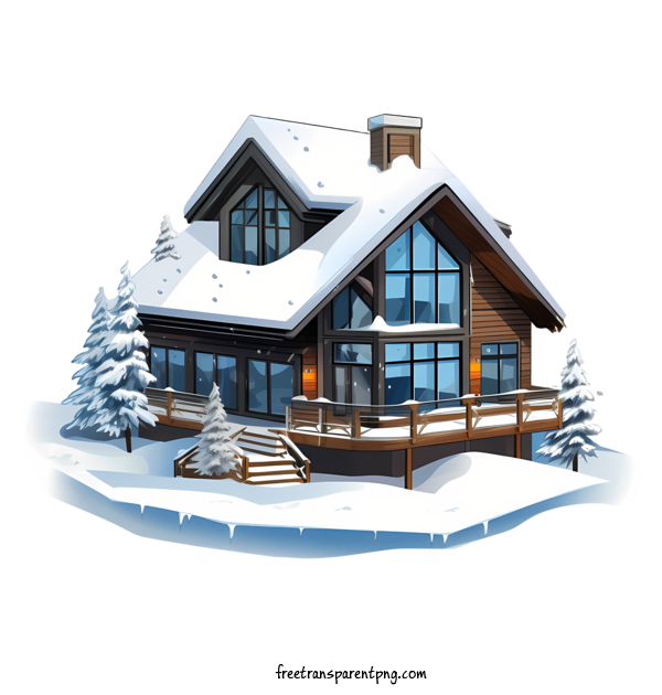 Free Winter House Winter House Mountain House For Winter House Clipart Transparent Background