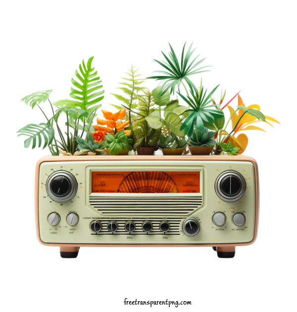 Free Radio Day National Radio Day Tropical Plants Radio For National Radio Day Clipart Transparent Background