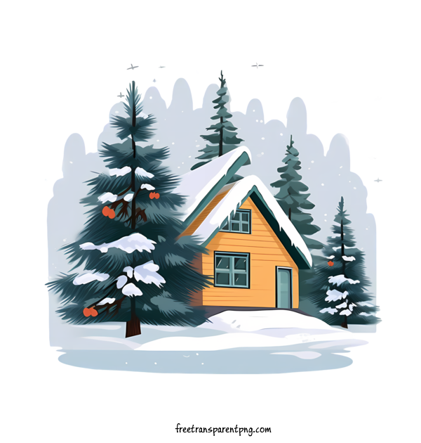 Free Winter House Winter House Cabin Winter For Winter House Clipart Transparent Background