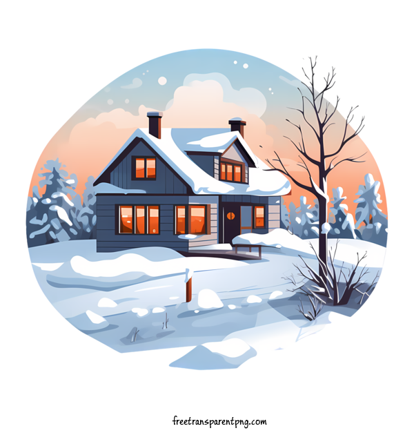 Free Winter House Winter House Winter House Snowy Landscape For Winter House Clipart Transparent Background