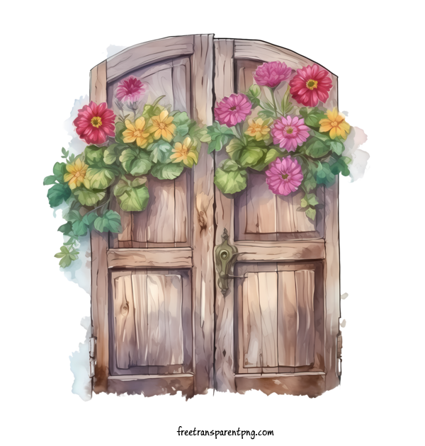 Free Wooden Floral Door Wooden Floral Door Flowers Wooden Doors For Wooden Floral Door Clipart Transparent Background