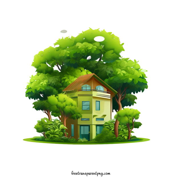 Free Eco House Eco House House Tree For Eco House Clipart Transparent Background