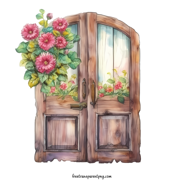 Free Wooden Floral Door Wooden Floral Door Garden Flowers For Wooden Floral Door Clipart Transparent Background