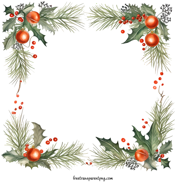 Free Christmas Christmas Frame Christmas Holly For Christmas Frame Clipart Transparent Background