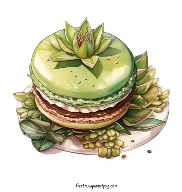 Free Macaroon Macaroon Green Pastry For Macaroon Clipart Transparent Background