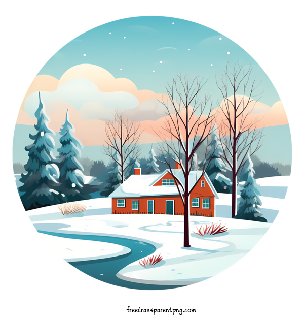 Free Winter House Winter House Snow Winter For Winter House Clipart Transparent Background