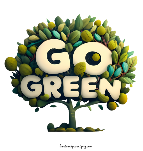Free Go Green Go Green Green Tree For Go Green Clipart Transparent Background