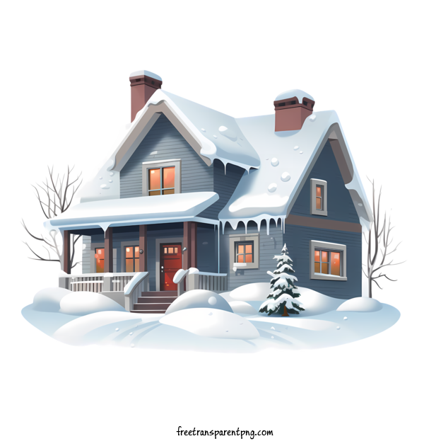 Free Winter House Winter House Cottage Snow For Winter House Clipart Transparent Background
