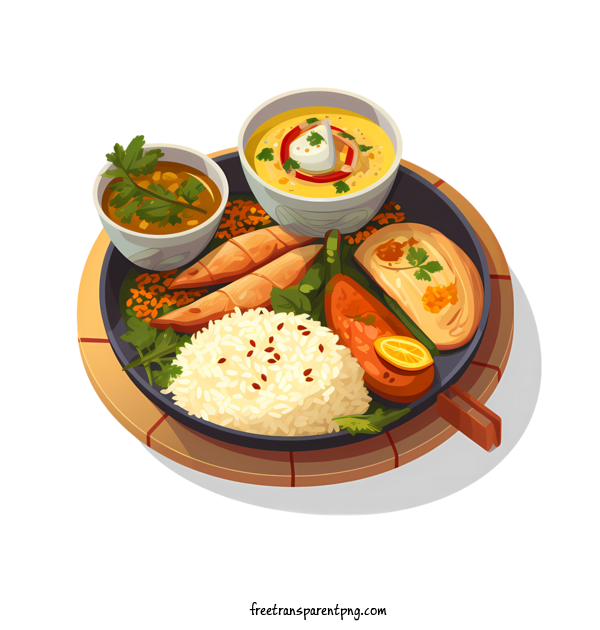 Free Bengali Cuisine Bengali Cuisine Rice Vegetables For Bengali Cuisine Clipart Transparent Background