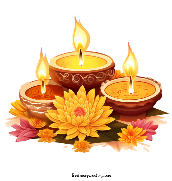 Free Diwali Diyas Diwali Diyas Candle Flowers For Diwali Diyas Clipart Transparent Background