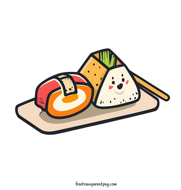Free Japanese Onigiri Japanese Onigiri Sushi Rolls For Japanese Onigiri Clipart Transparent Background