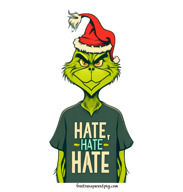 Free Grinch Christmas Grinch Hate Hate Haters For Christmas Grinch Clipart Transparent Background