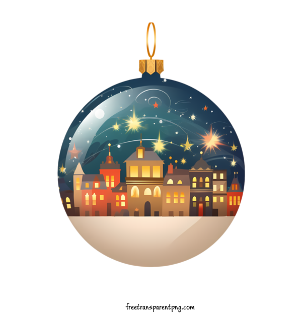 Free Christmas Ball Christmas Ball Holiday Cityscape For Christmas Ball Clipart Transparent Background