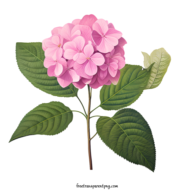Free Hydrangea Flower Hydrangea Flower Pink Flower For Hydrangea Flower Clipart Transparent Background