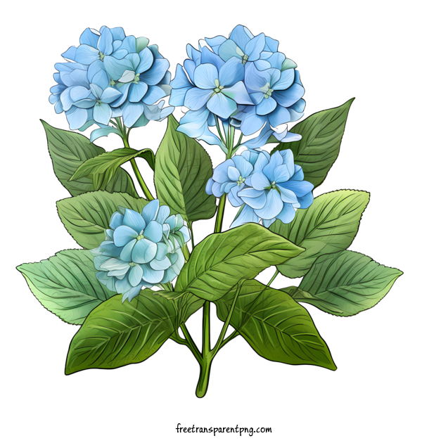 Free Hydrangea Flower Hydrangea Flower Blue Flower Hydrant For Hydrangea Flower Clipart Transparent Background
