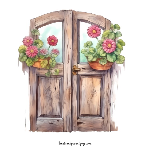 Free Wooden Floral Door Wooden Floral Door Flower Box Wooden Door For Wooden Floral Door Clipart Transparent Background