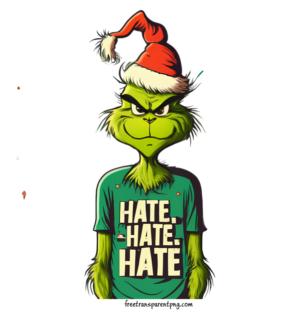 Free Grinch Christmas Grinch Grinch Hate For Christmas Grinch Clipart Transparent Background