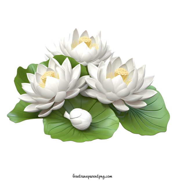 Free Lotus Flower Lotus Flower White Water Lilies Floating On Water For Lotus Flower Clipart Transparent Background