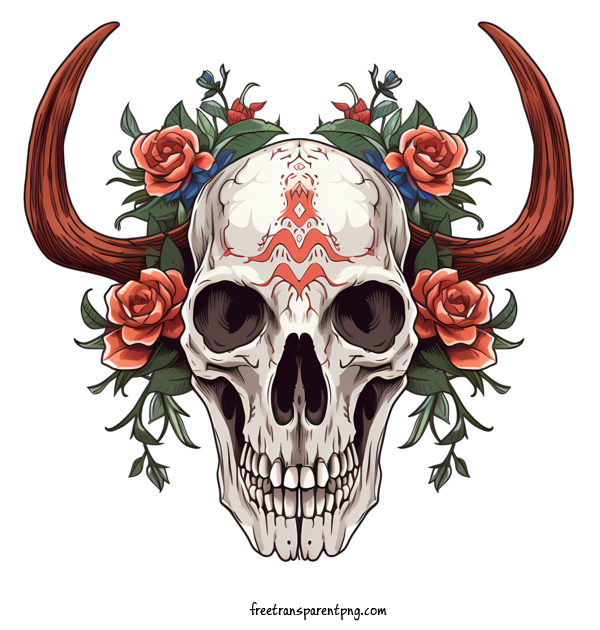 Free Deer Skull Deer Skull Skull Roses For Deer Skull Clipart Transparent Background