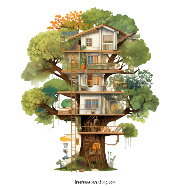 Free Tree House Tree House Tree House House In The Trees For Tree House Clipart Transparent Background