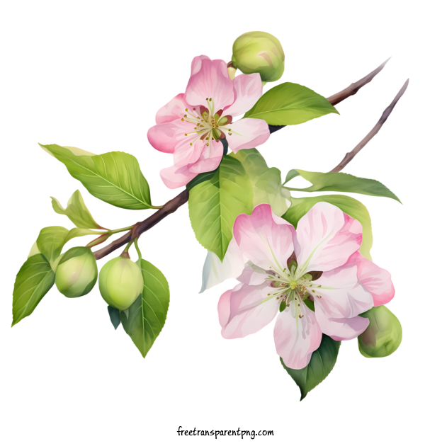 Free Apple Blossom Apple Blossom Pink Apple Blossoms For Apple Blossom Clipart Transparent Background