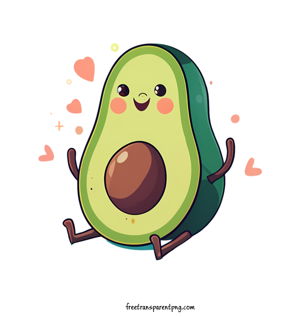 Free Avocado Avocado Cute Cartoon For Avocado Clipart Transparent Background