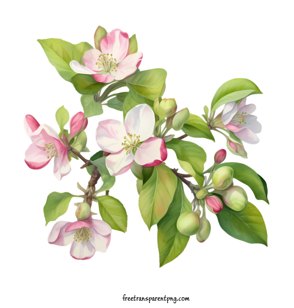 Free Apple Blossom Apple Blossom Blossoming Pink For Apple Blossom Clipart Transparent Background
