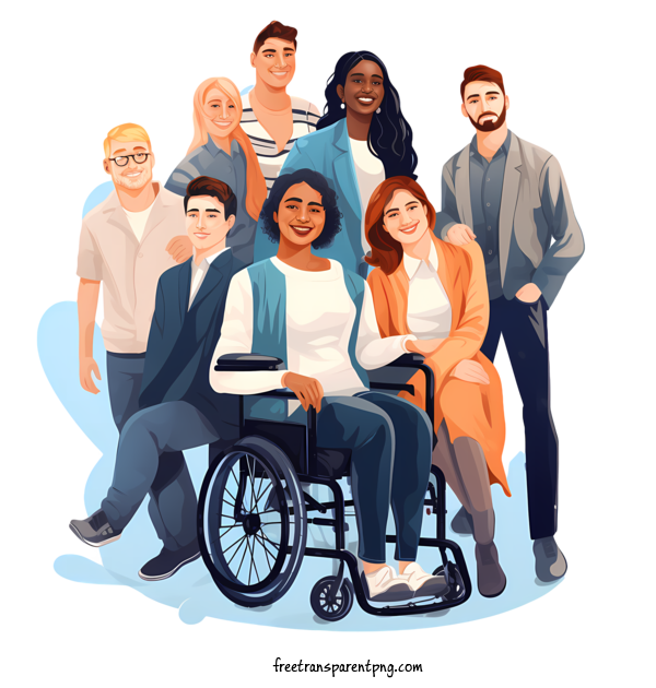 Free Persons With Disabilities Persons With Disabilities Smiling People Wheelchair For Persons With Disabilities Clipart Transparent Background