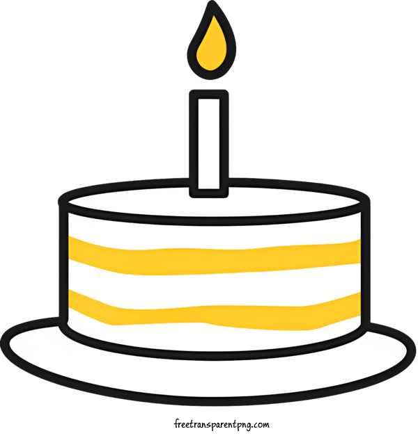 Free Happy Birthday Happy Birthday Birthday Cake Yellow For Happy Birthday Clipart Transparent Background