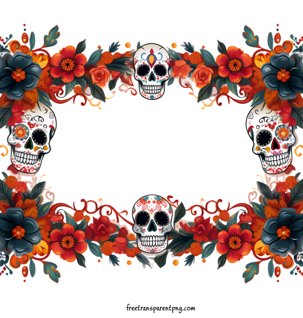 Free Dia De Muertos Dia De Muertos Day Of The Dead Skulls For Dia De Muertos Clipart Transparent Background