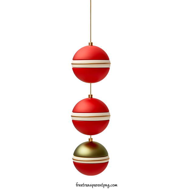 Free Christmas Ball Christmas Ball Red Gold For Christmas Ball Clipart Transparent Background