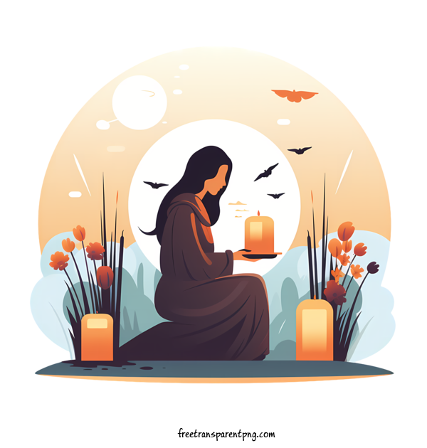 Free All Souls Days All Souls Days Woman Crone For All Souls Days Clipart Transparent Background